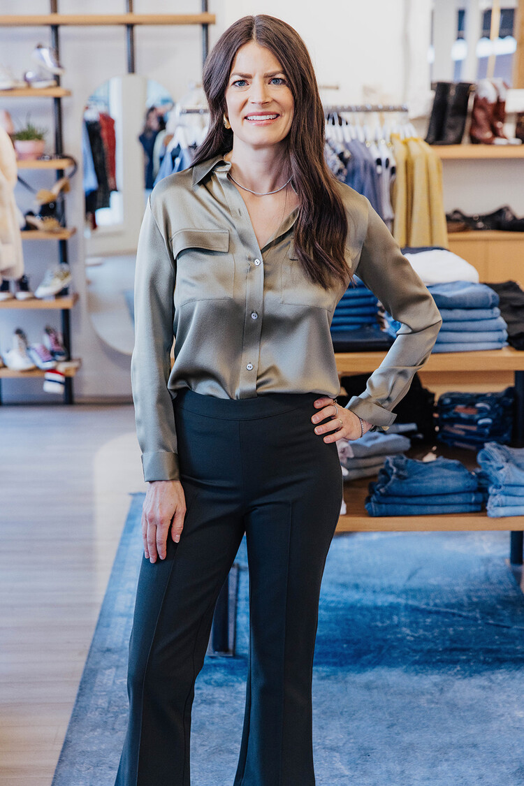 VINCE PINTUCK CROP FLARE PANT