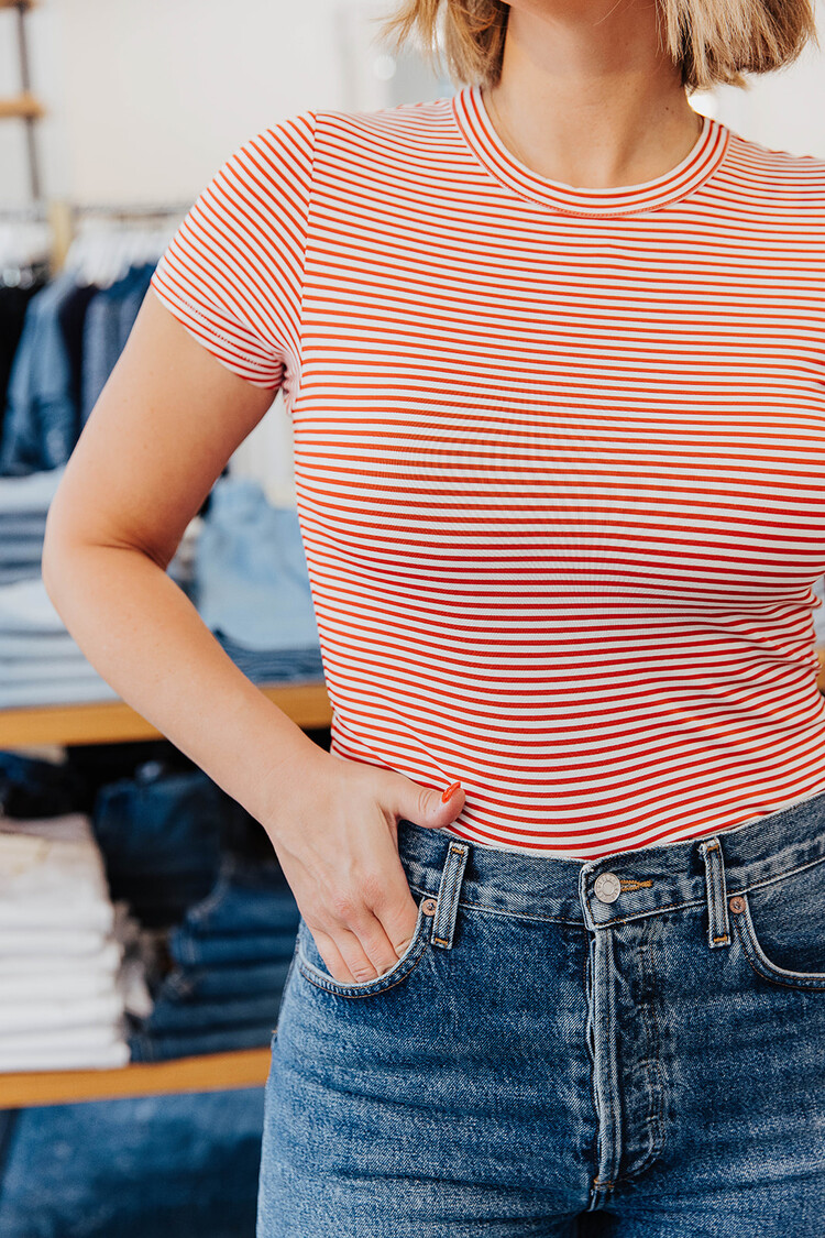 RAG & BONE LUCA STRIPE BABY TEE