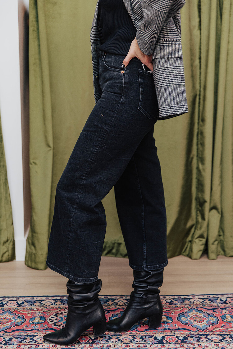 RE/DONE HIGH RISE WIDE LEG CROP