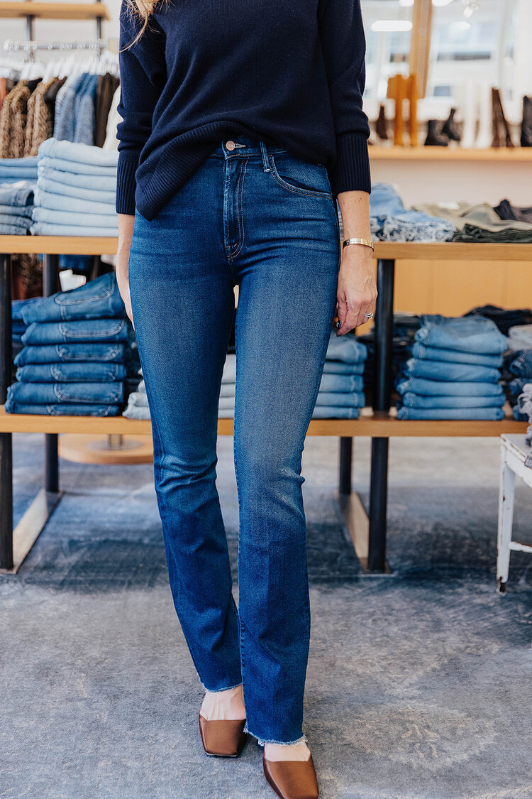 MOTHER DENIM HUSTLER HEEL FRAY