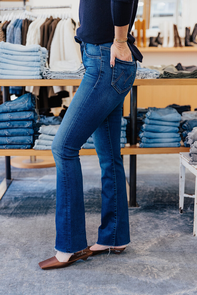 MOTHER DENIM HUSTLER HEEL FRAY