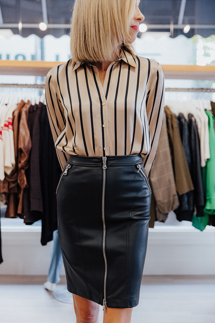 L'AGENCE AMBROSE ZIP PENCIL SKIRT