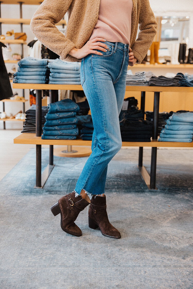 MOTHER DENIM RIDER ANKLE STEP FRAY