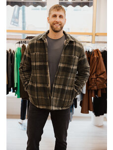 VINCE SHERPA PLAID SHIRT JKT