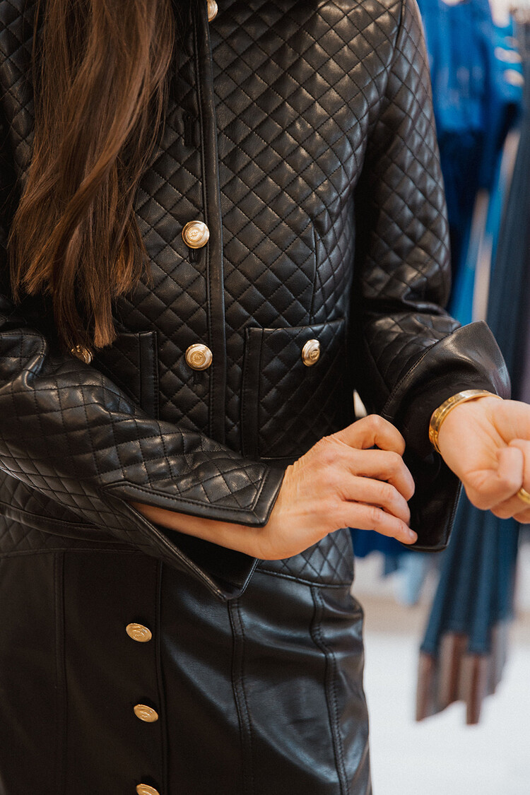 CINQ À SEPT CLAUDIA VEGAN LEATHER SKIRT- final sale