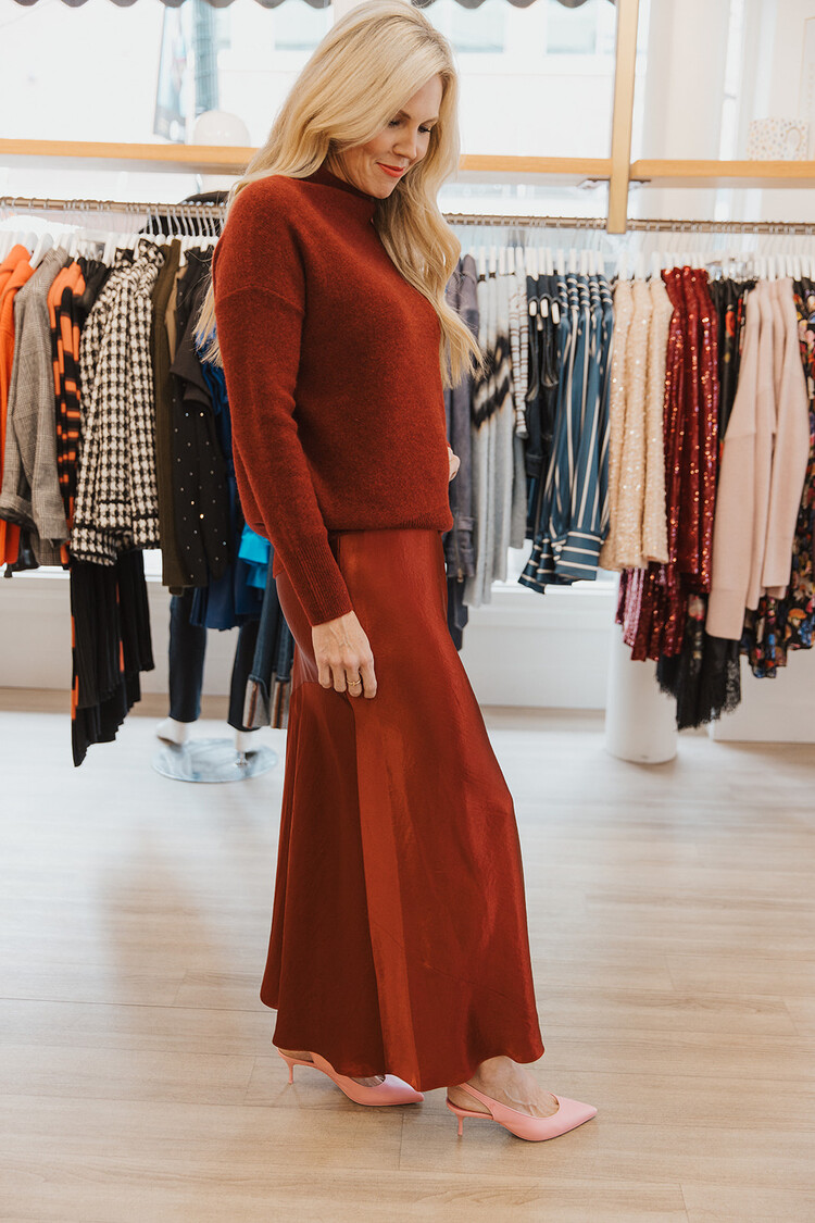 VINCE SATIN MAXI SKIRT