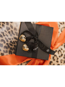 ANINE BING GOLD HEART EARRINGS