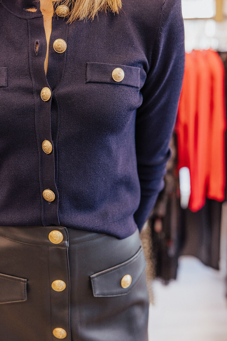 L'AGENCE MILANN MIDI SNAP FRONT SKIRT