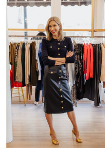 L'AGENCE MILANN MIDI SNAP FRONT SKIRT