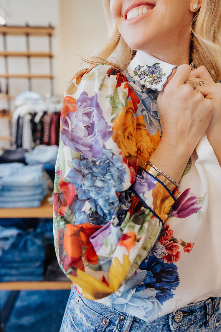 ALICE + OLIVIA ROANNE BLOUSE