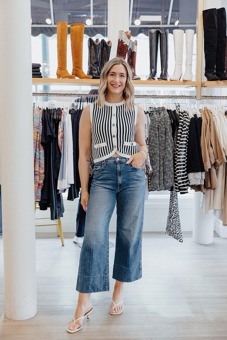 MOTHER DENIM MAVEN WIDE HEM ANKLE