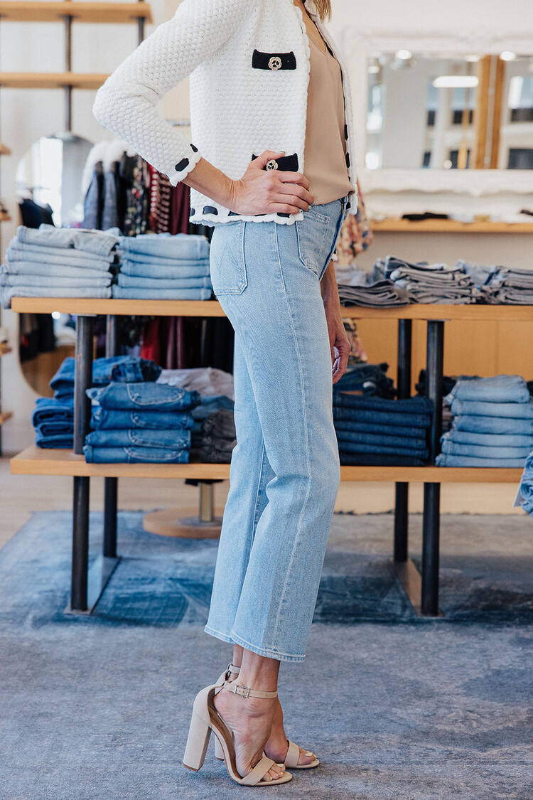 MOTHER DENIM HUSTLER PATCH POCKET ANKLE