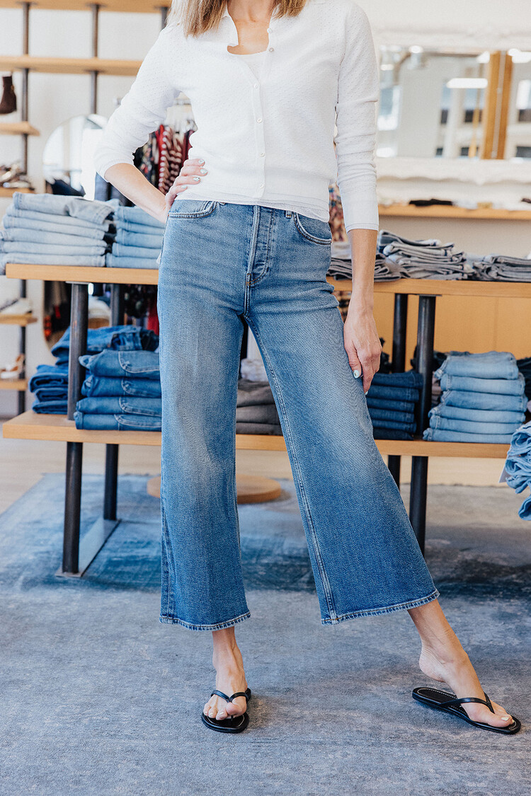 RE/DONE HIGH RISE WIDE LEG CROP