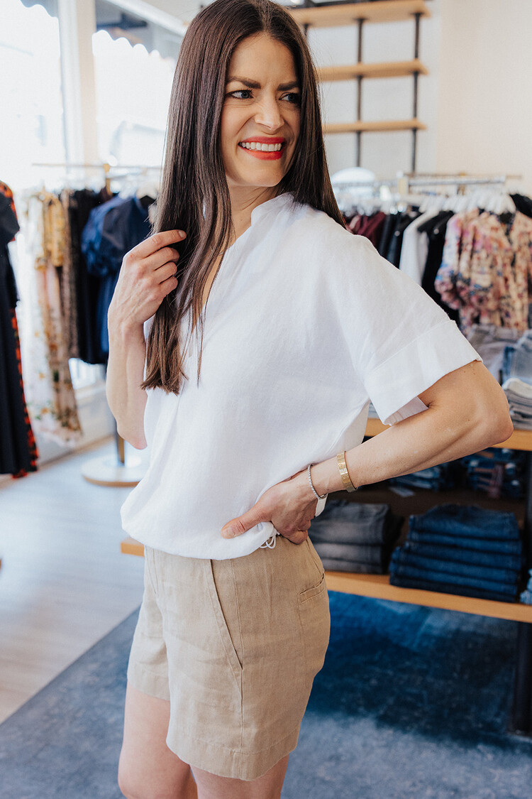 VINCE MID RISE HEMP SHORT