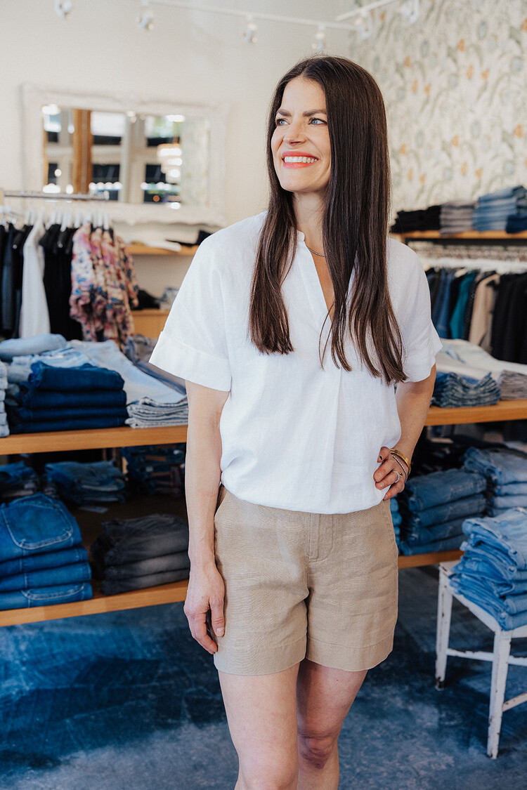 VINCE MID RISE HEMP SHORT