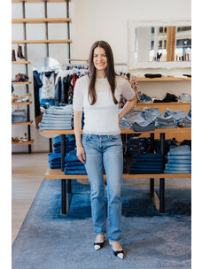 VINCE DOUBLE LAYER ELBOW SLEEVE TOP