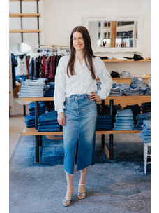 MOUSSY DENIM PUTNAM SIDE DESIGN SKIRT- final sale