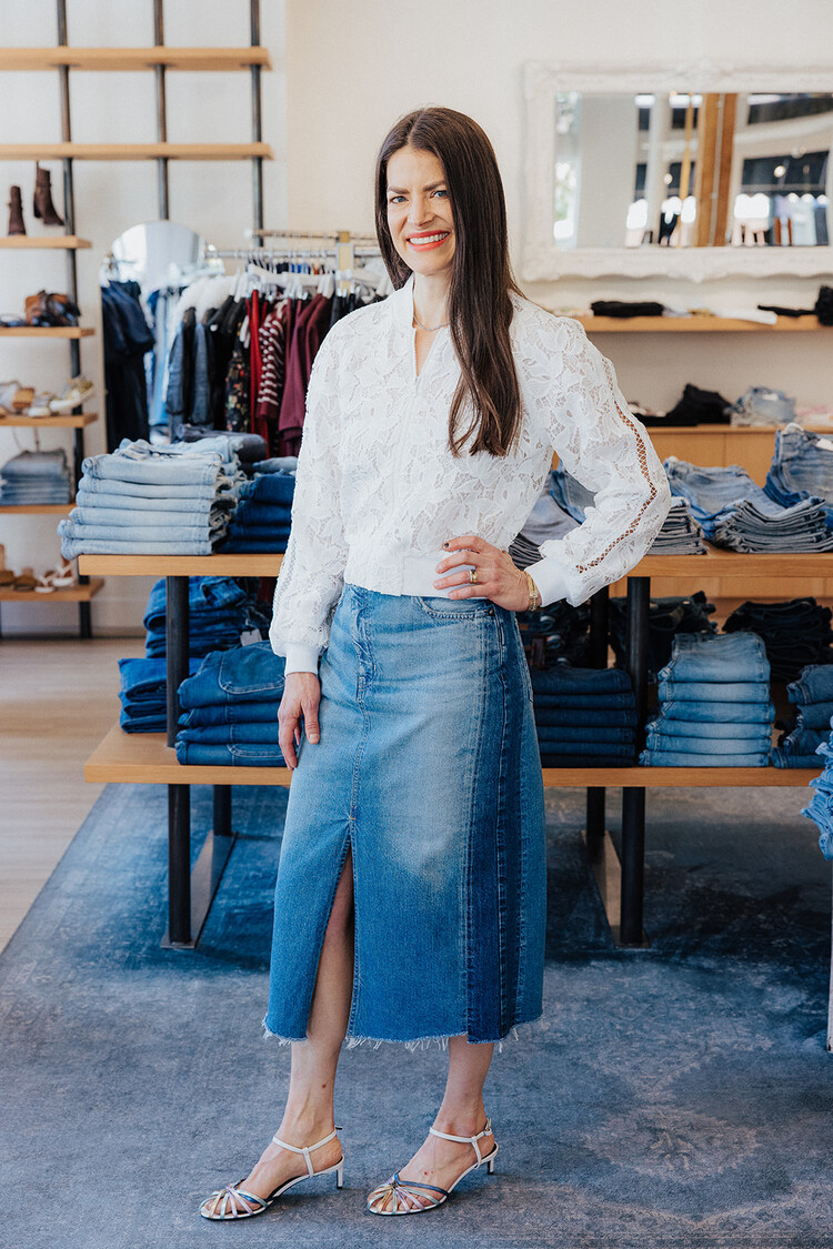 MOUSSY DENIM PUTNAM SIDE DESIGN SKIRT