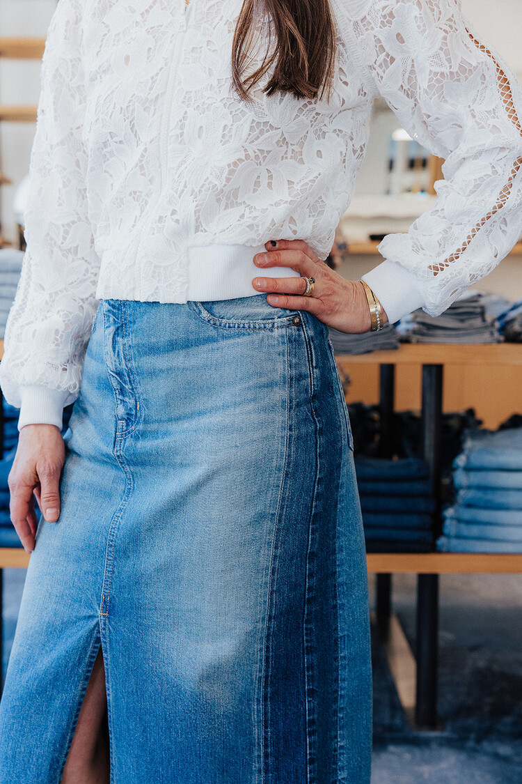 MOUSSY DENIM PUTNAM SIDE DESIGN SKIRT- final sake