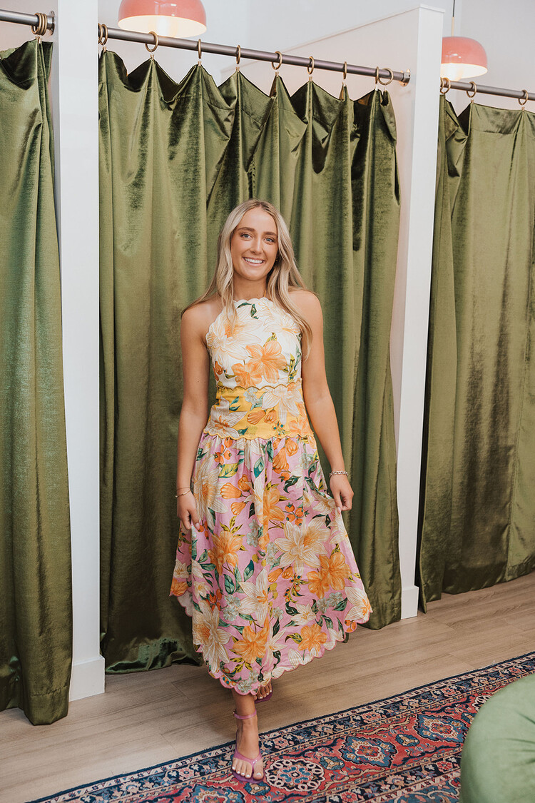 FARM RIO GUARAGARDEN MIDI DRESS