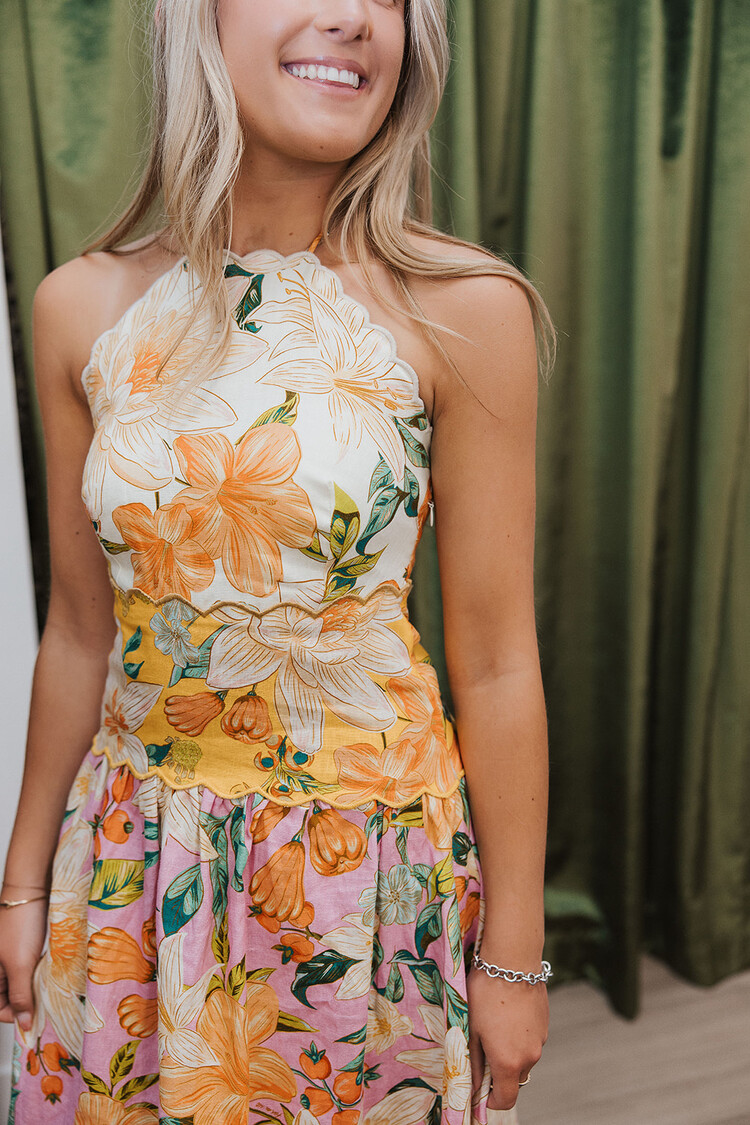 FARM RIO GUARAGARDEN MIDI DRESS