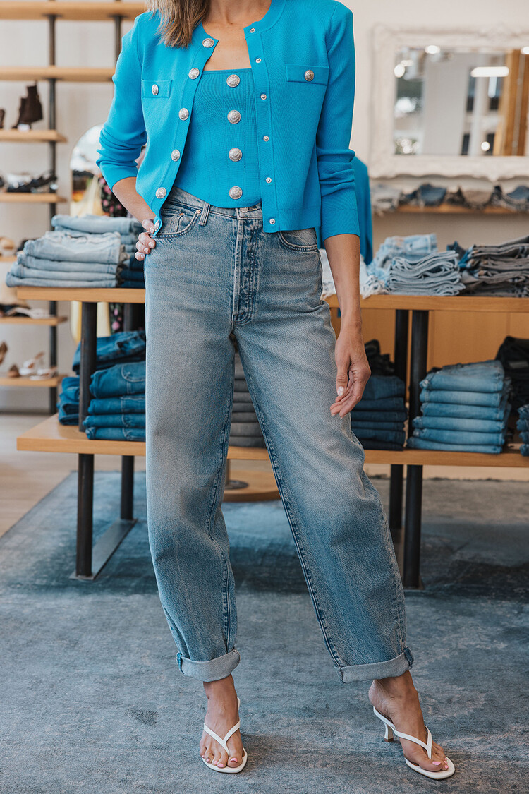 MOTHER DENIM FANGIRL BUTTON SKIMP CUFF