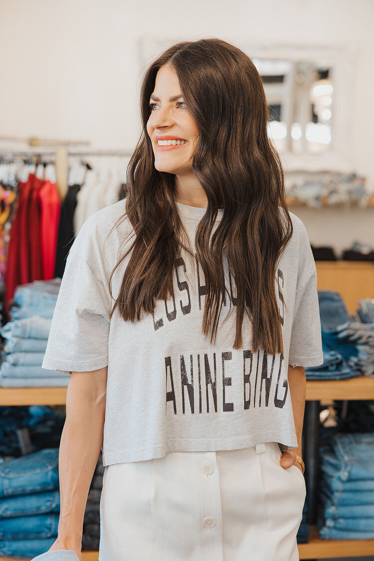 ANINE BING JOHNNY CROPPED TEE