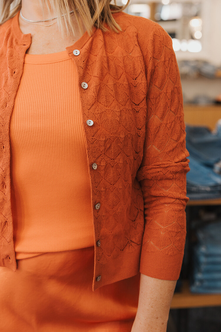 VINCE  LACE STITCH CARDIGAN