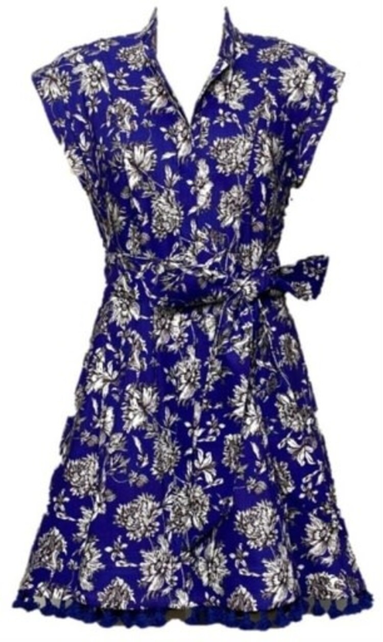 ALICE + OLIVIA LUCY CUFFED MINI SHIRT DRESS