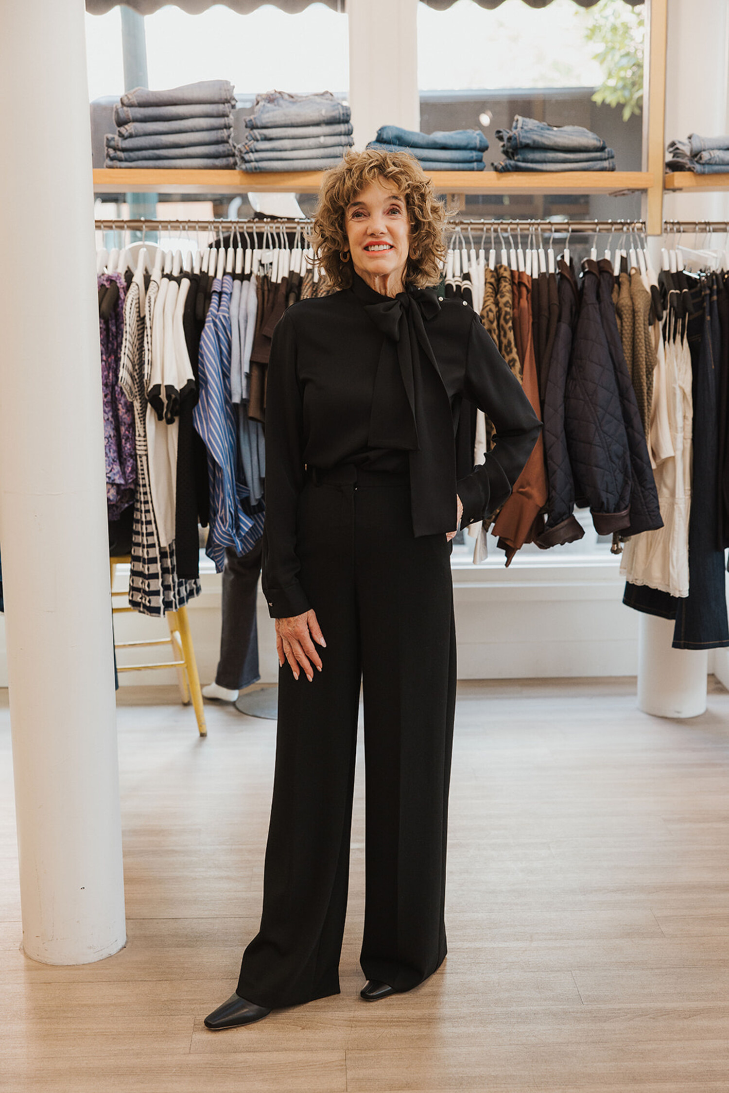 THEORY SIDE TIE NK BLOUSE - Fancy Pants