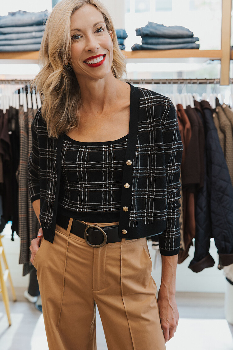 ALICE + OLIVIA MAUDE PLAID BRALETTE