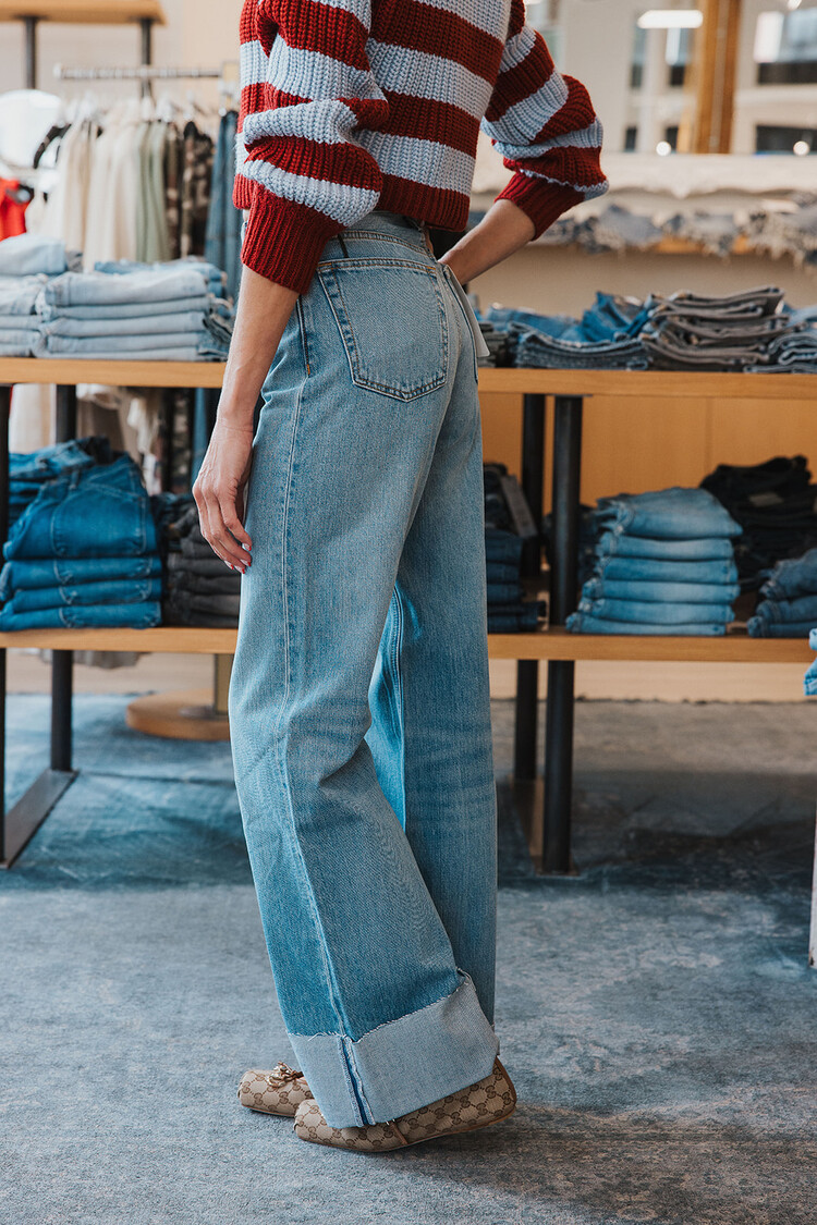 RE/DONE HIGH RISE WIDE LEG CUFF