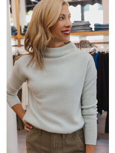 VINCE BOILED FUNNEL NECK PULLOVER