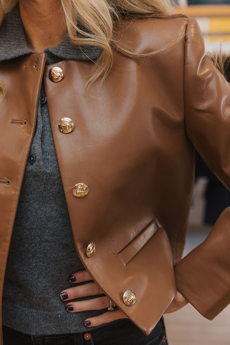 ANINE BING AMBER RECYCLED LEATHER JACKET