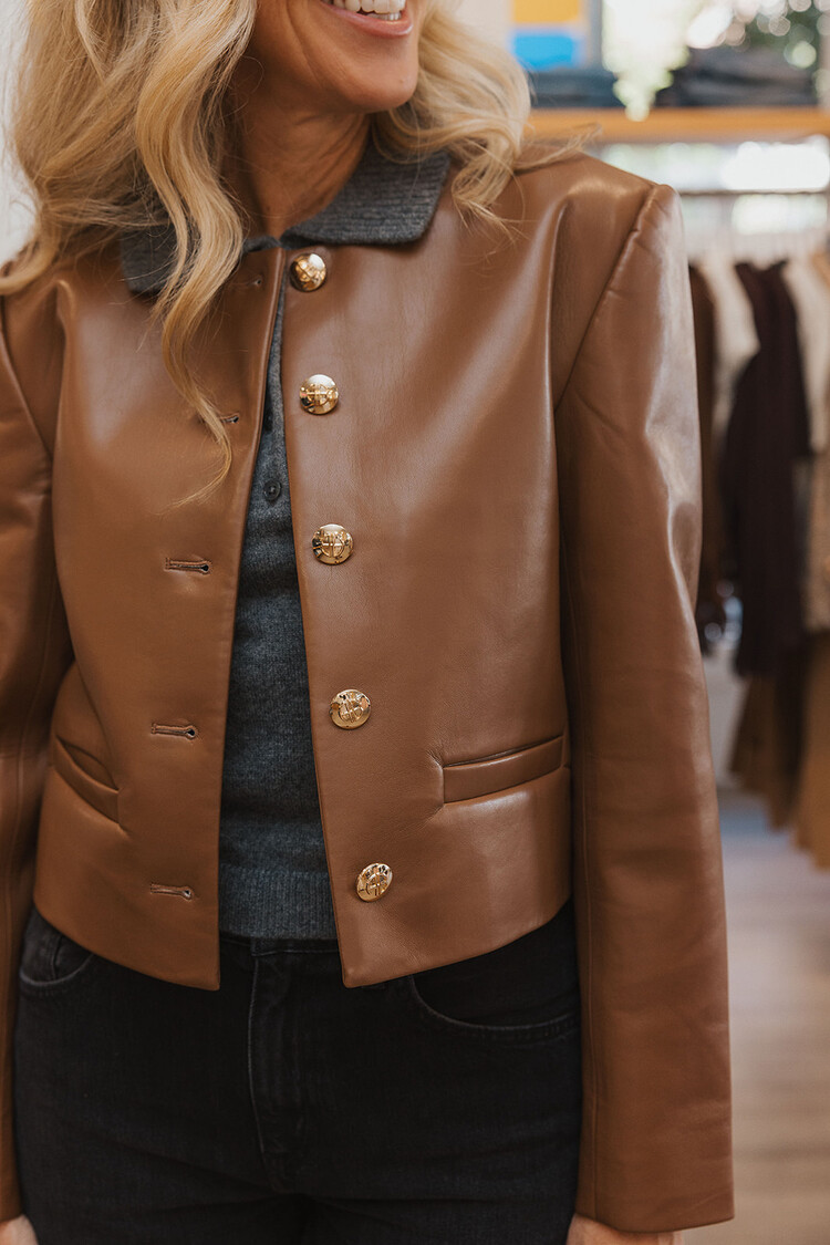 ANINE BING AMBER RECYCLED LEATHER JACKET