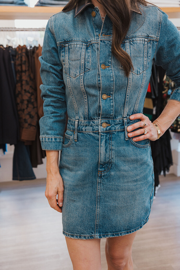SIMKHAI  MAXELLA DENIM JACKET MINI DRESS