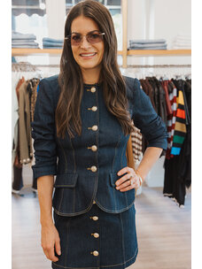 CINQ À SEPT CHRIS DENIM SCRUNCHED JACKET