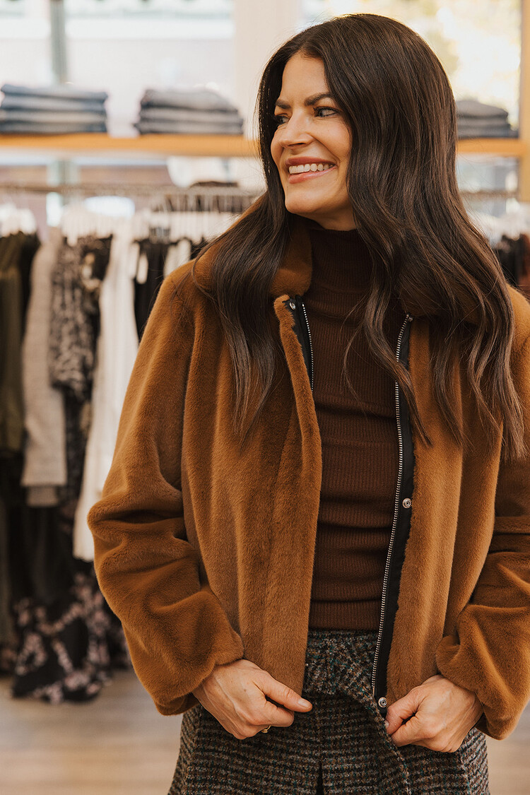 THEORY FAUX FUR COAT