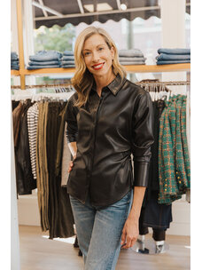 RAG & BONE LEAH FAUX LEATHER SHIRT