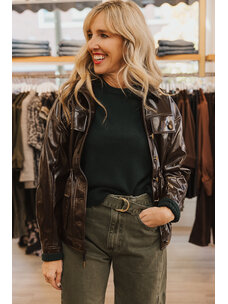 RAG & BONE AMY FAUX PATENT LEATHER JACKET