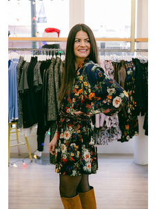 ALICE + OLIVIA ANTONETTE BUTTON FRONT MINI DRESS