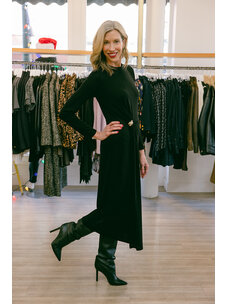 VINCE L/S SIDE DRAPE DRESS