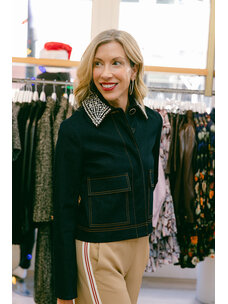 VERONICA BEARD EMBELLISHED BARRINGTON JACKET