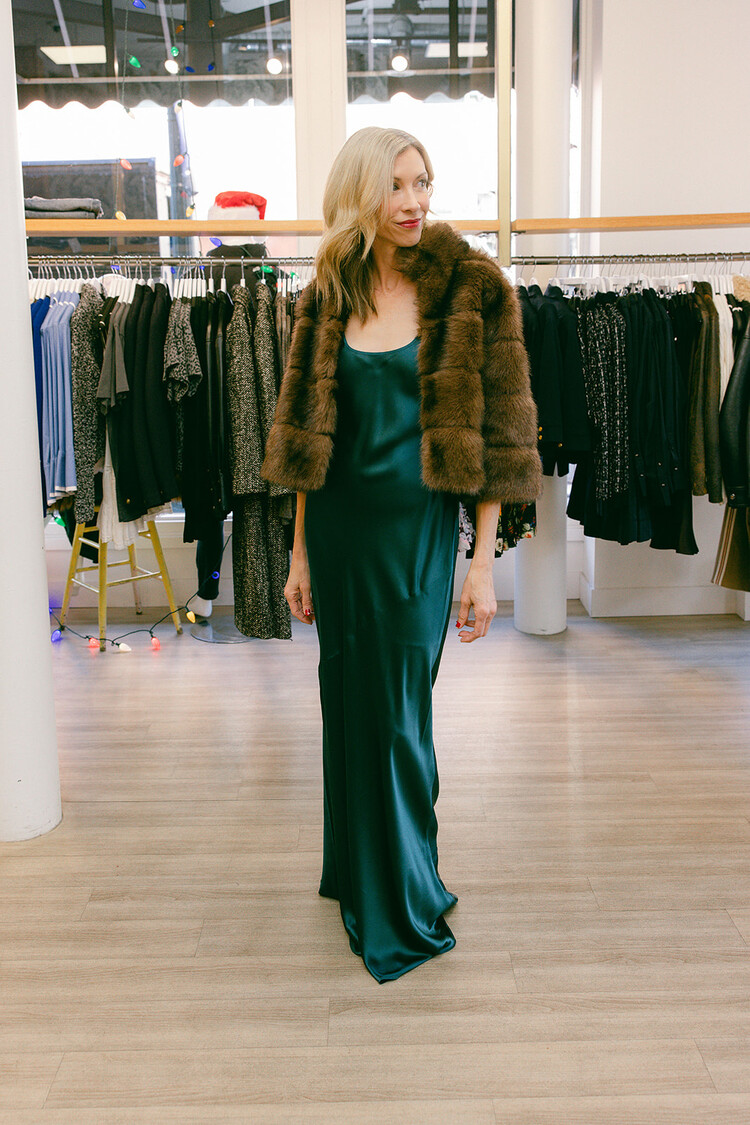 L'AGENCE  CHARMAINE U NECK GOWN