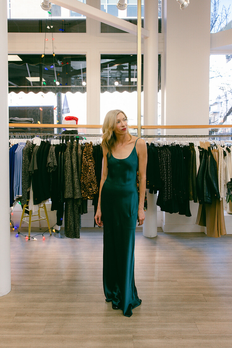 L'AGENCE  CHARMAINE U NECK GOWN