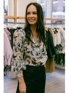 ALICE + OLIVIA SHEILA BLOUSON SLEEVE BLOUSE