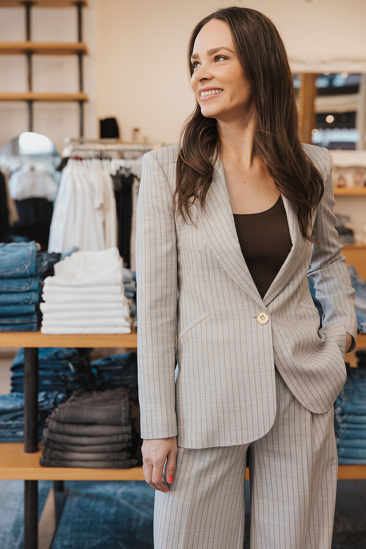 L'AGENCE  ALLANAH PINSTRIPE TROUSER