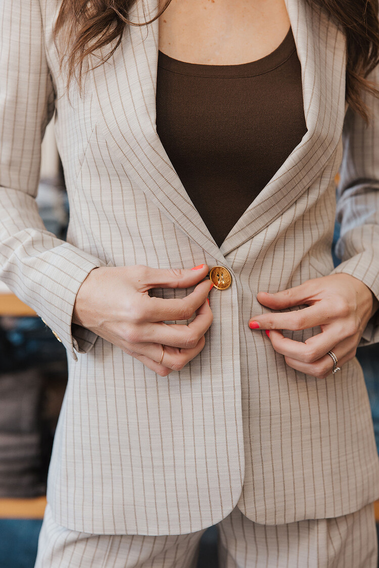 L'AGENCE  ALLANAH PINSTRIPE TROUSER