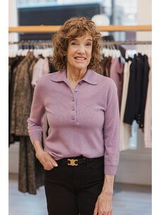 VINCE CASHMERE SILK POLO SWEATER