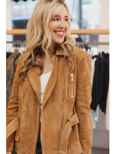 L'AGENCE DINAH BELTED BIKER JACKET